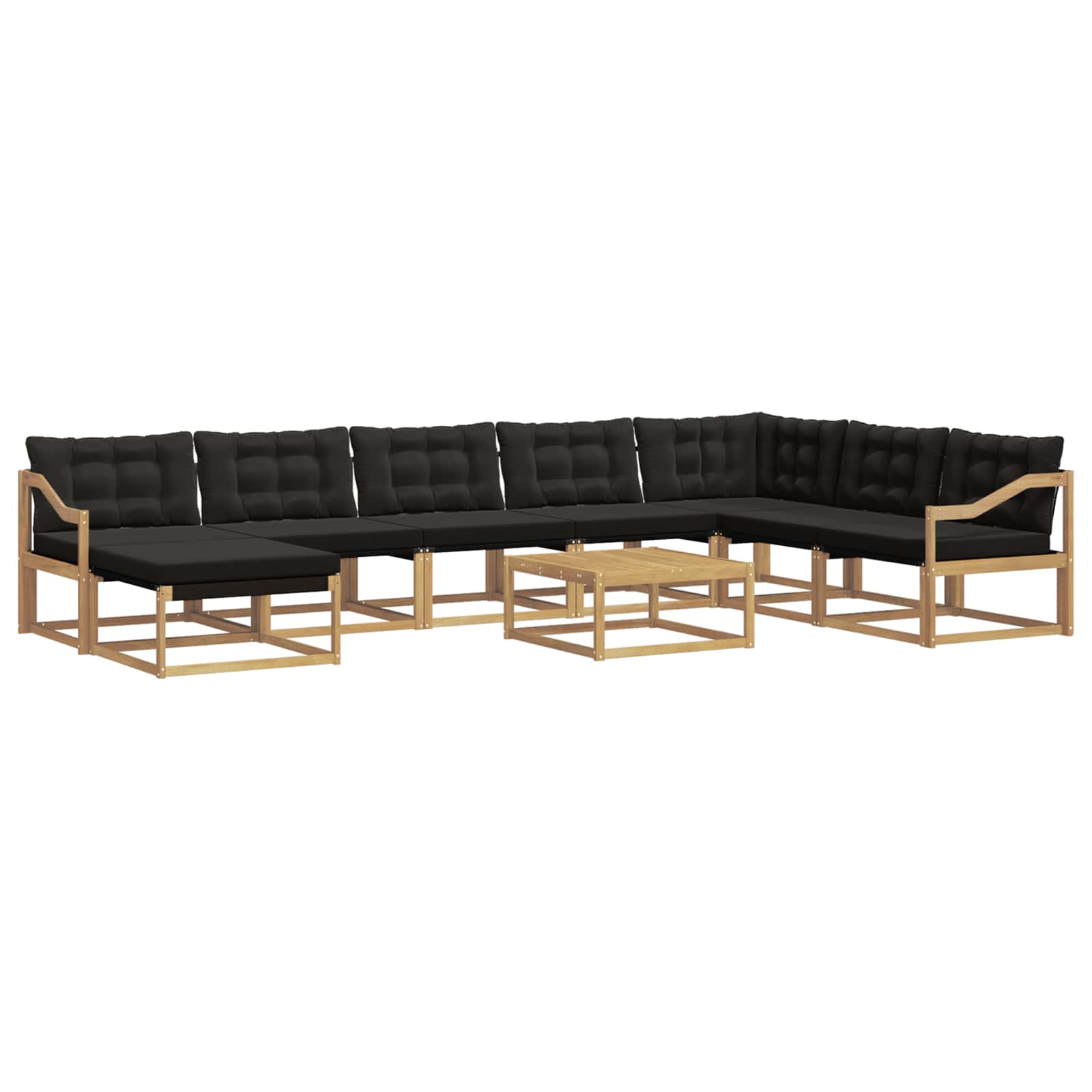 Outdoor-Sofagarnitur 9 pcs Weiß und Schwarz 79 x 79 x 37 cm