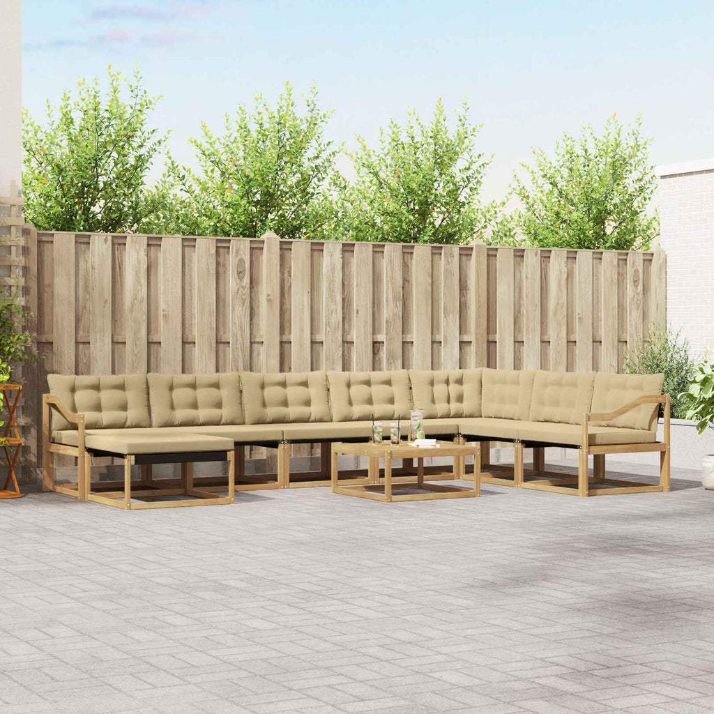 Outdoor-Sofagarnitur 9 pcs Weiß und Beige 79 x 79 x 37 cm