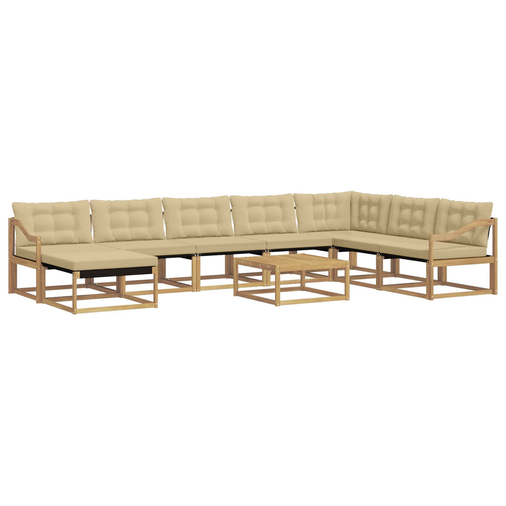 Outdoor-Sofagarnitur 9 pcs Weiß und Beige 79 x 79 x 37 cm