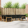 Outdoor-Sofagarnitur mit Kissen 6 pcs Weiß und Schwarz