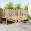 Outdoor-Sofagarnitur mit Kissen 6 pcs Weiß und Beige