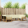 Outdoor-Sofagarnitur mit Kissen 6 pcs Weiß und Creme