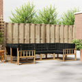 Outdoor-Sofagarnitur mit Kissen 6 pcs Weiß und Schwarz