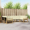 Outdoor-Sofagarnitur mit Kissen 6 pcs Weiß und Creme