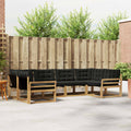 Outdoor-Sofagarnitur mit Kissen 6 pcs Weiß und Schwarz