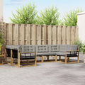 Outdoor-Sofagarnitur mit Kissen 6 pcs Weiß und Hellgrau