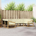 Outdoor-Sofagarnitur mit Kissen 6 pcs Weiß und Creme
