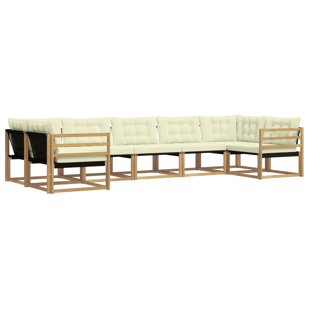 Outdoor-Sofagarnitur mit Kissen 7 pcs Weiß und Creme