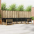 Outdoor-Sofagarnitur mit Kissen 7 pcs Weiß und Schwarz