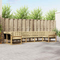 Outdoor-Sofagarnitur mit Kissen 7 pcs Weiß und Beige