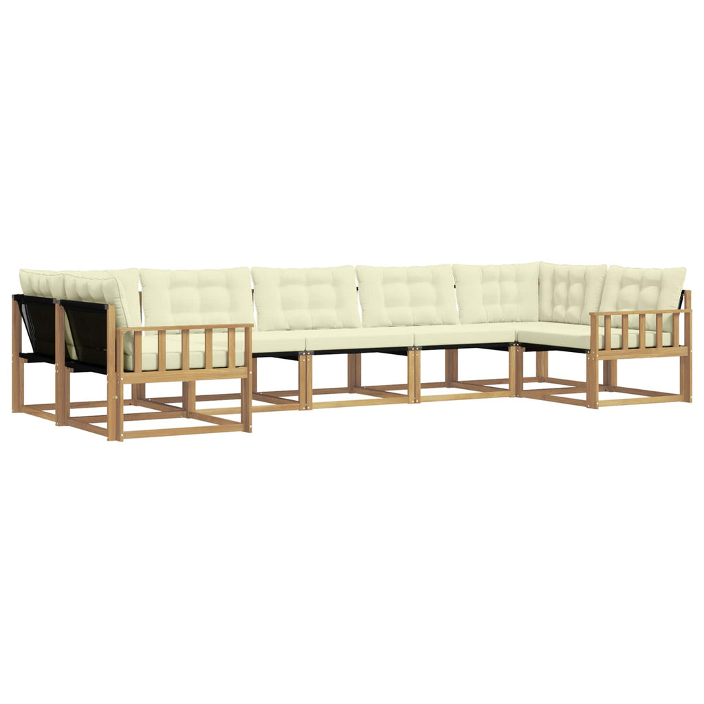 Outdoor-Sofagarnitur mit Kissen 7 pcs Weiß und Creme
