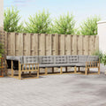 Outdoor-Sofagarnitur mit Kissen 7 pcs Weiß und Hellgrau