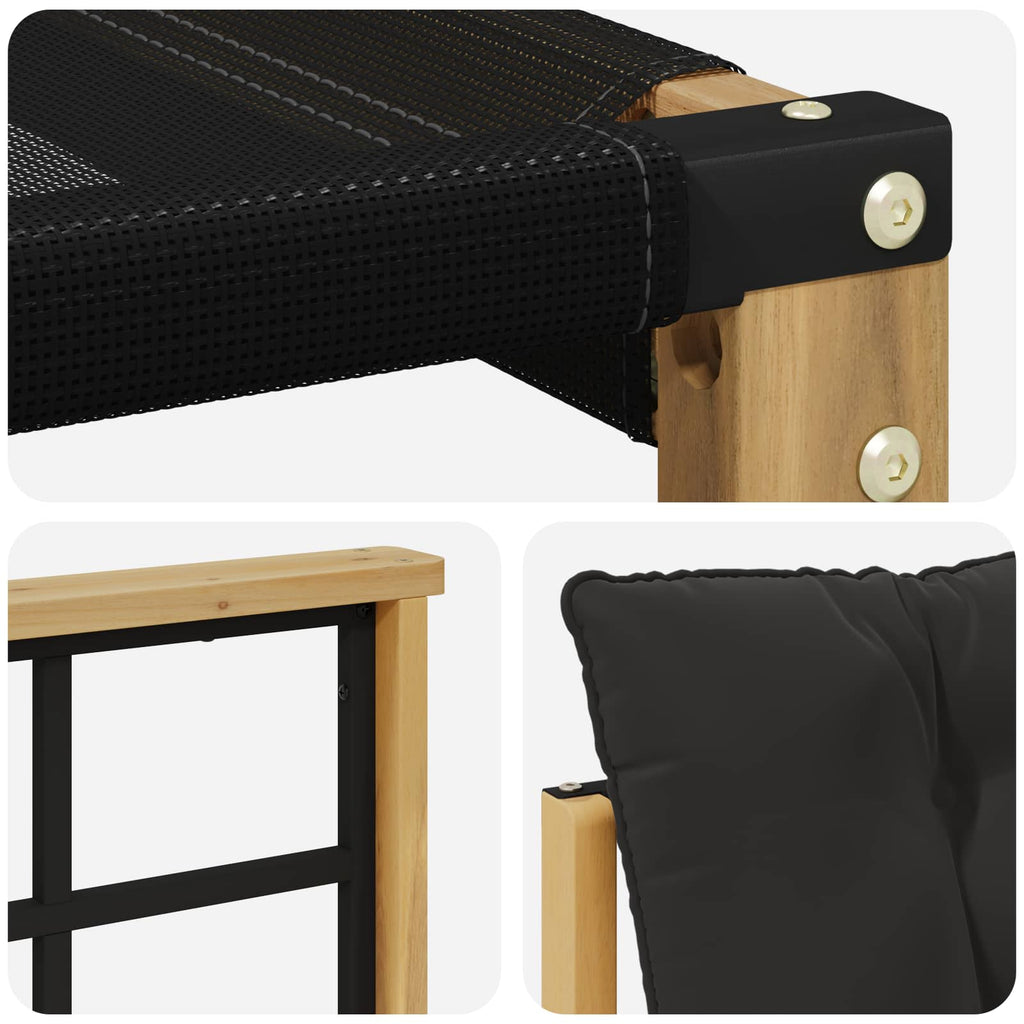 Outdoor-Sofagarnitur mit Kissen 7 pcs Weiß und Schwarz