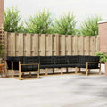 Outdoor-Sofagarnitur mit Kissen 7 pcs Weiß und Schwarz