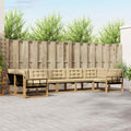 Outdoor-Sofagarnitur mit Kissen 7 pcs Weiß und Beige