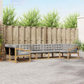 Outdoor-Sofagarnitur mit Kissen 7 pcs Weiß und Hellgrau