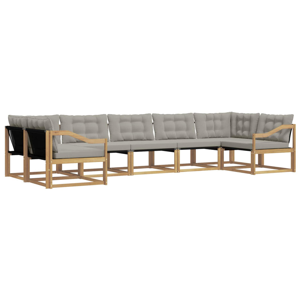 Outdoor-Sofagarnitur mit Kissen 7 pcs Weiß und Hellgrau