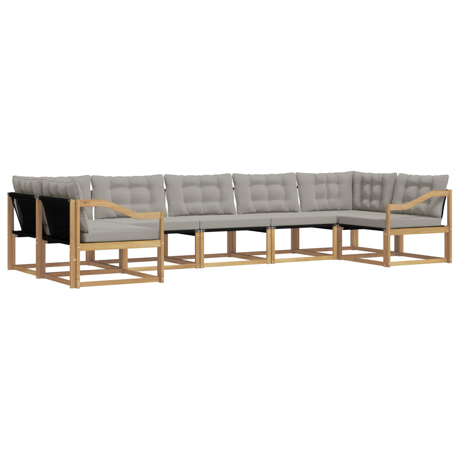 Outdoor-Sofagarnitur mit Kissen 7 pcs Weiß und Hellgrau
