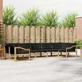 Outdoor-Sofagarnitur mit Kissen 7 pcs Weiß und Schwarz