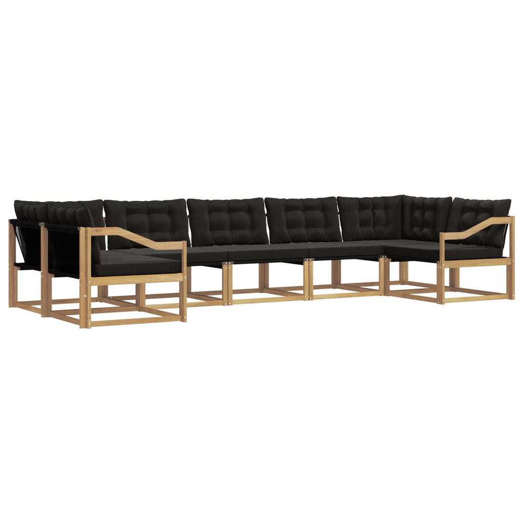 Outdoor-Sofagarnitur mit Kissen 7 pcs Weiß und Schwarz