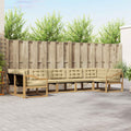 Outdoor-Sofagarnitur mit Kissen 7 pcs Weiß und Beige