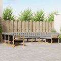 Outdoor-Sofagarnitur mit Kissen 9 pcs Weiß und Hellgrau