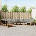 Outdoor-Sofagarnitur mit Kissen 9 pcs Weiß und Hellgrau