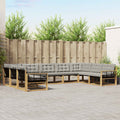Outdoor-Sofagarnitur mit Kissen 9 pcs Weiß und Hellgrau