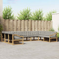 Outdoor-Sofagarnitur mit Kissen 9 pcs Weiß und Hellgrau
