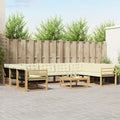 Outdoor-Sofagarnitur mit Kissen 10 pcs Weiß und Creme