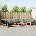Outdoor-Sofagarnitur mit Kissen 10 pcs Weiß und Hellgrau
