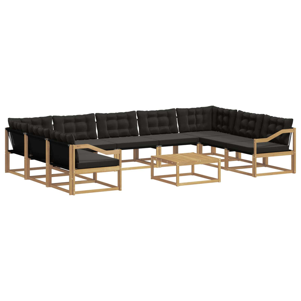 Outdoor-Sofagarnitur mit Kissen 10 pcs Weiß und Schwarz