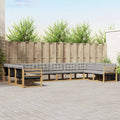 Outdoor-Sofagarnitur mit Kissen 10 pcs Weiß und Hellgrau