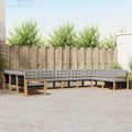 Outdoor-Sofagarnitur mit Kissen 10 pcs Weiß und Hellgrau