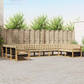 Outdoor-Sofagarnitur mit Kissen 10 pcs Weiß und Beige