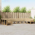Outdoor-Sofagarnitur mit Kissen 10 pcs Weiß und Beige