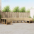 Outdoor-Sofagarnitur mit Kissen 10 pcs Weiß und Beige
