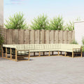 Outdoor-Sofagarnitur mit Kissen 10 pcs Weiß und Creme
