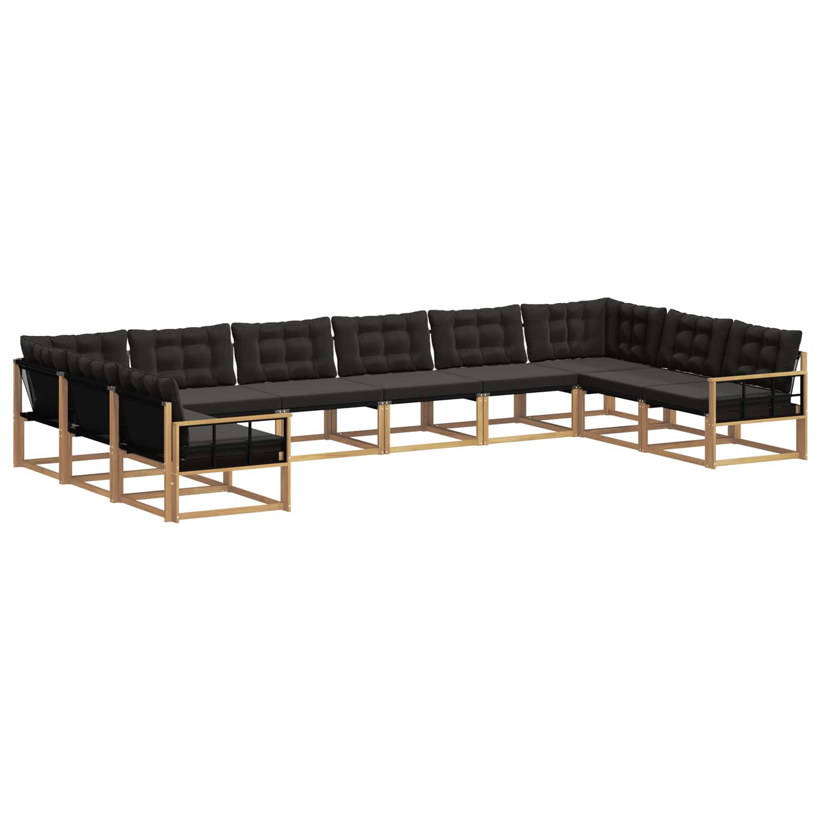 Outdoor-Sofagarnitur mit Kissen 10 pcs Weiß und Schwarz