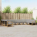 Outdoor-Sofagarnitur mit Kissen 10 pcs Weiß und Hellgrau