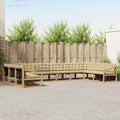 Outdoor-Sofagarnitur mit Kissen 10 pcs Weiß und Beige