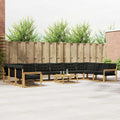 Outdoor-Sofagarnitur mit Kissen 11 pcs Weiß und Schwarz