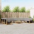 Outdoor-Sofagarnitur mit Kissen 11 pcs Weiß und Hellgrau