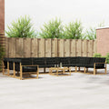 Outdoor-Sofagarnitur mit Kissen 11 pcs Weiß und Schwarz
