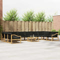 Outdoor-Sofagarnitur mit Kissen 11 pcs Weiß und Schwarz