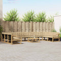 Outdoor-Sofagarnitur mit Kissen 11 pcs Weiß und Beige