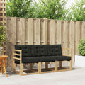 Outdoor-Sofagarnitur mit Kissen 3 pcs Weiß und Schwarz