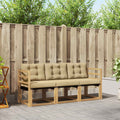 Outdoor-Sofagarnitur mit Kissen 3 pcs Weiß und Beige