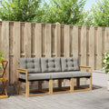 Outdoor-Sofagarnitur mit Kissen 3 pcs Weiß und Hellgrau