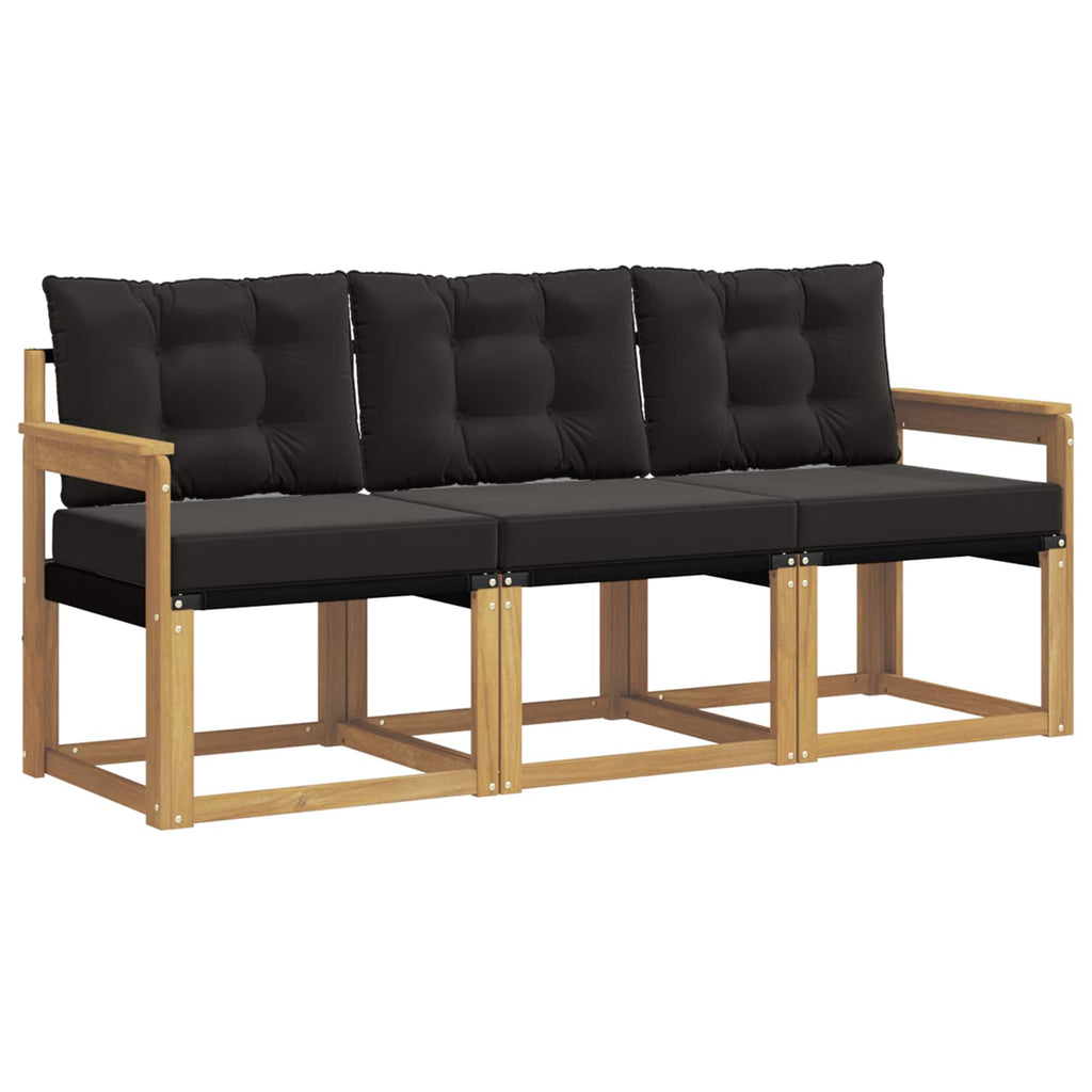 Outdoor-Sofagarnitur mit Kissen 3 pcs Weiß und Schwarz